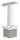 Rohrabschlussstopfen mit Stift aus einem Teil, für Rohr 40x40x3mm, mit Handlaufanschlussplatte für Rohr 42,4mm mit versetzten Bohrungen, H: 81mm, V2A
