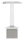 Rohrabschlussstopfen mit Stift aus einem Teil, für Rohr 40x40x3mm, mit Handlaufanschlussplatte für Rohr 42,4mm mit versetzten Bohrungen, H: 81mm, V2A