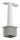 Rohrabschlussstopfen mit Stift aus einem Teil, für Rohr 40x40x3mm, mit Handlaufanschlussplatte für Rohr 42,4mm mit versetzten Bohrungen, H: 81mm, V2A
