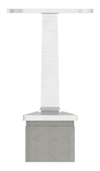 Rohrabschlussstopfen mit Stift aus einem Teil, für Rohr 40x40x2mm, mit Handlaufanschlussplatte gerade mit versetzten Bohrungen, H: 81mm, V2A