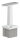 Rohrabschlussstopfen mit Stift aus einem Teil, für Rohr 40x40x2mm, mit Handlaufanschlussplatte gerade mit versetzten Bohrungen, H: 81mm, V2A