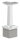 Rohrabschlussstopfen mit Stift aus einem Teil, für Rohr 40x40x2mm, mit 90° Handlaufanschlussplatte gerade, H: 81mm, V2A