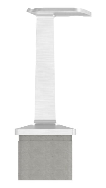 Rohrabschlussstopfen mit Stift aus einem Teil, für Rohr 40x40x2mm, mit Handlaufanschlussplatte für Rohr 42,4mm 90°, H: 81mm, V2A