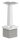 Rohrabschlussstopfen mit Stift aus einem Teil, für Rohr 40x40x2mm, mit Handlaufanschlussplatte für Rohr 42,4mm 90°, H: 81mm, V2A