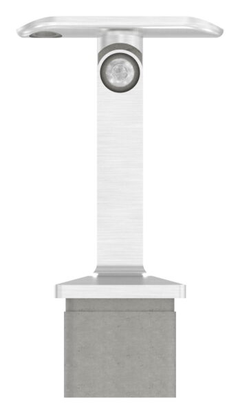 Rohrabschlussstopfen mit Gelenkstift aus einem Teil, für Rohr 40x40x3mm, mit Handlaufanschlussplatte für Rohr 42,4mm, H: 81mm, V2A