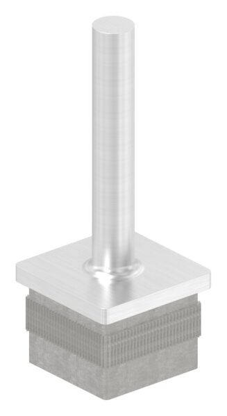 Stopfen mit Stift aus einem Teil, für Rohr 40 x 40 x 2,0mm, Höhe: 80mm, V2A