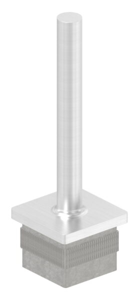 Stopfen mit Stift aus einem Teil, für Rohr 40 x 40 x 3,0mm, Höhe: 105mm, V2A