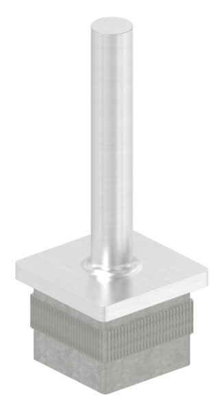 Stopfen mit Stift aus einem Teil, für Rohr 40 x 40 x 3,0mm, Höhe: 80mm, V2A