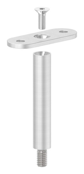 Stift Ø 14mm mit Handlaufanschlussplatte flach, H: 78mm, V2A