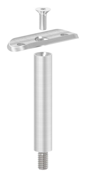 Stift Ø 14mm mit Handlaufanschlussplatte für Rohr 33,7mm, H: 78mm, V2A