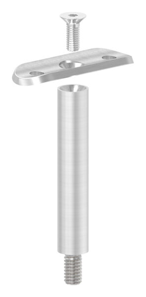 Stift Ø 14mm mit Handlaufanschlussplatte für Rohr 42,4mm, H: 78mm, V2A