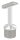 Rohrabschlussstopfen mit Stift und Handlaufanschlussplatte aus einem Teil, für Rohr 42,4x2,0mm, zum Einkleben, Stift Ø 14mm, Handlaufanschlussplatte für Rohr 42,4mm mit versetzten Bohrungen, H: 80mm, V4A