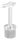 Rohrabschlussstopfen mit Stift und Handlaufanschlussplatte aus einem Teil, für Rohr 42,4x2,0mm, zum Einkleben, Stift Ø 14mm, Handlaufanschlussplatte 135° für Rohr 42,4mm, H: 80mm, V2A
