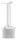 Rohrabschlussstopfen mit Stift und Handlaufanschlussplatte aus einem Teil, für Rohr 42,4x2,0mm, zum Einkleben, Stift Ø 14mm, Handlaufanschlussplatte 135° für Rohr 42,4mm, H: 80mm, V2A