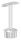 Rohrabschlussstopfen mit Stift und Handlaufanschlussplatte, Rohrabschlussstopfen für Rohr 42,4x2,0mm, zum Einkleben, Stift Ø 12mm, Handlaufanschlussplatte für Rohr 42,4mm, H: 84mm, V2A