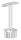 Rohrabschlussstopfen mit Stift und Handlaufanschlussplatte, Rohrabschlussstopfen für Rohr 42,4x2,5mm, zum Einkleben, Stift Ø 12mm, Handlaufanschlussplatte für Rohr 42,4mm, H: 84mm, V2A