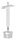 Rohrabschlussstopfen mit Stift und Handlaufanschlussplatte, Rohrabschlussstopfen für Rohr 42,4x2,5mm, zum Einkleben, Stift Ø 12mm, Handlaufanschlussplatte für Rohr 42,4mm, H: 84mm, V2A