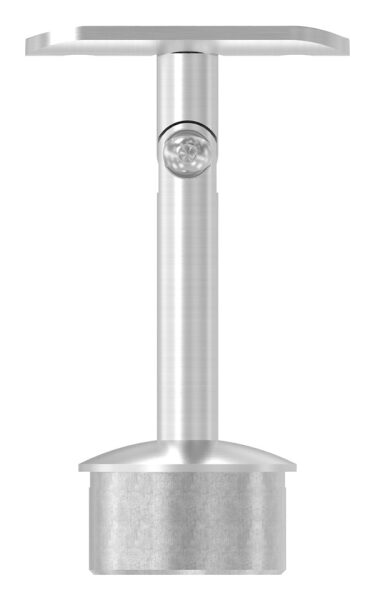 Rohrabschlussstopfen mit Gelenkstift und Handlaufanschlussplatte, Rohrabschlussstopfen für Rohr 42,4x2,0mm, zum Einkleben, Stift Ø 12mm, Handlaufanschlussplatte für Rohr 42,4mm, H: 84mm, V2A
