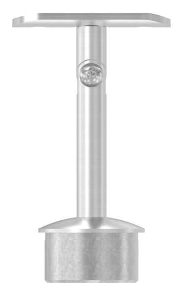 Rohrabschlussstopfen mit Gelenkstift und Handlaufanschlussplatte, Rohrabschlussstopfen für Rohr 42,4x2,5mm, zum Einkleben, Stift Ø 12mm, Handlaufanschlussplatte für Rohr 42,4mm, H: 84mm, V2A
