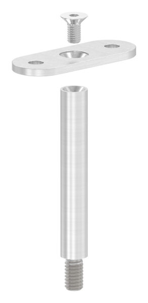 Stift Ø 12mm mit gerader Handlaufanschlussplatte, H: 78mm, V2A