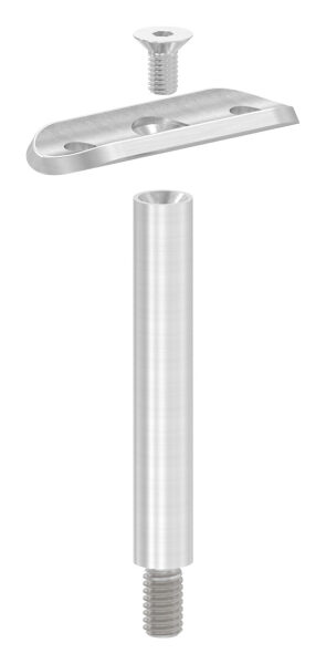 Stift Ø 12mm mit Handlaufanschlussplatte für Rohr 33,7mm, H: 78mm, V2A