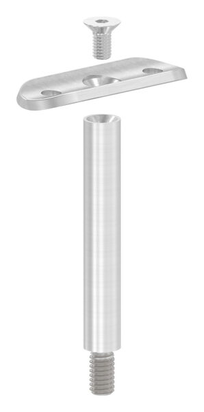 Stift Ø 12mm mit Handlaufanschlussplatte für Rohr 42,4mm, H: 78mm, V2A
