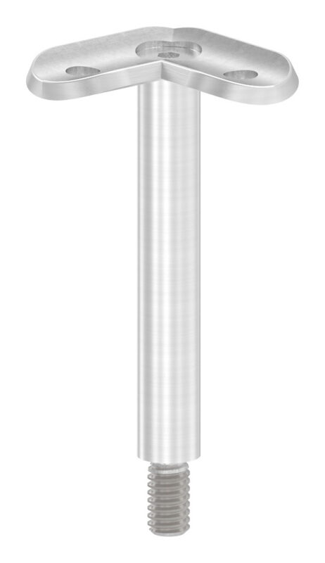 Stift Ø 12mm mit 90° Handlaufanschlussplatte für Rohr 42,4mm, H: 78mm, V2A