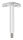Stift Ø 12mm mit 90° Handlaufanschlussplatte für Rohr 42,4mm, H: 78mm, V2A