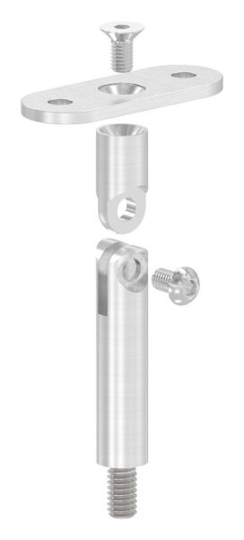 Gelenkstift Ø 12mm mit gerader Handlaufanschlussplatte, H: 78mm, V2A