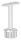 Rohrabschlussstopfen mit Stift und Handlaufanschlussplatte, Rohrabschlussstopfen für Rohr 42,4x2,0mm, zum Einkleben, Stift Ø 14mm, Handlaufanschlussplatte: flach, H: 81mm, V2A