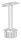 Rohrabschlussstopfen mit Stift und Handlaufanschlussplatte, Rohrabschlussstopfen für Rohr 42,4x2,0mm, zum Einkleben, Stift Ø 14mm, Handlaufanschlussplatte für Rohr 42,4mm, H: 81mm, V2A
