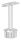 Rohrabschlussstopfen mit Stift und Handlaufanschlussplatte, Rohrabschlussstopfen für Rohr 42,4x2,5mm, zum Einkleben, Stift Ø 14mm, Handlaufanschlussplatte für Rohr 42,4mm, H: 81mm, V2A