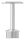 Rohrabschlussstopfen mit Stift und Handlaufanschlussplatte, Rohrabschlussstopfen für Rohr 42,4x2,5mm, zum Einkleben, Stift Ø 14mm, Handlaufanschlussplatte für Rohr 42,4mm, H: 81mm, V2A