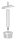 Rohrabschlussstopfen mit Stift und Handlaufanschlussplatte, Rohrabschlussstopfen für Rohr 42,4x2,5mm, zum Einkleben, Stift Ø 14mm, Handlaufanschlussplatte für Rohr 42,4mm, H: 81mm, V2A