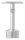 Rohrabschlussstopfen mit Stift und Handlaufanschlussplatte, mit Gelenk, Rohrabschlussstopfen für Rohr 42,4x2,5mm, zum Einkleben, Stift Ø 14mm, Handlaufanschlussplatte für Rohr 42,4mm, H: 81mm, V2A