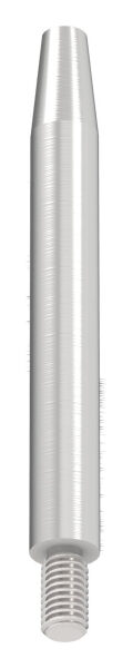 Stift Ø 12mm, L: 100mm, mit Außengewinde M8x15mm, oben auf 8mm zulaufend abgedreht, zum Anschweißen, V2A