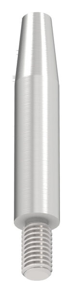 Stift Ø 12mm, L: 60mm, mit Außengewinde M8x15mm, oben auf 8mm zulaufend abgedreht, zum Anschweißen, V2A