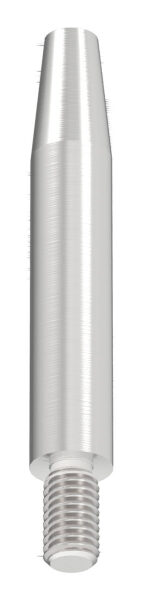 Stift Ø 12mm, L: 75mm, mit Außengewinde M8x15mm, oben auf 8mm zulaufend abgedreht, zum Anschweißen, V2A