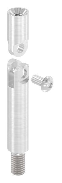 Gelenkstift Ø 12mm, L: 68mm, mit Außengewinde M8x15mm, oben Innengewinde M6x15mm, V2A
