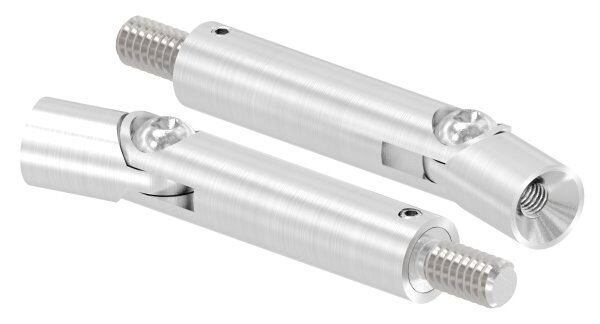 Gelenkstift Ø 14mm, 360° drehbar und 140° verstellbar, L: 76mm, mit Außengewinde M8x15mm, oben Innengewinde M6x12mm, V4A