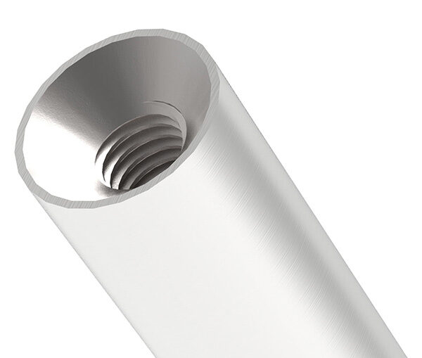 Stift Ø 12mm, L: 60mm, 135° gebogen, mit Außengewinde M8x15mm oben Innengewinde M6x20mm, V2A