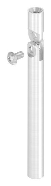Stift Ø 12mm mit Gelenk, L: 120mm, mit Innengewinde M6x15mm, oben zum Anschweißen, V2A