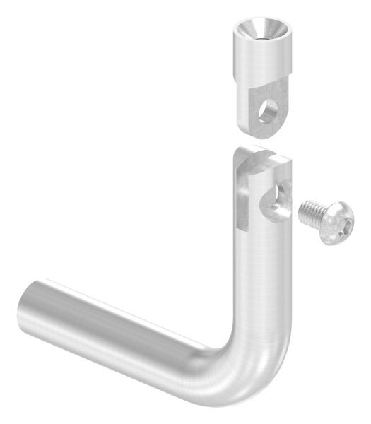 Bügel Ø 14mm, mit Gelenk, Schenkellänge: 75x75mm, 90° gebogen, mit Innengewinde M8x20mm und M6x10mm, V2A