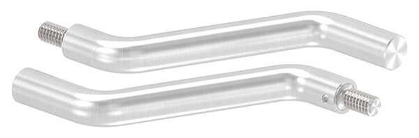Bügel Ø 14mm, 2x 30° gebogen, H: 100mm, Achsabstand: 70mm, 1x Außengewinde M8x15, oben zum Anschweißen, V2A