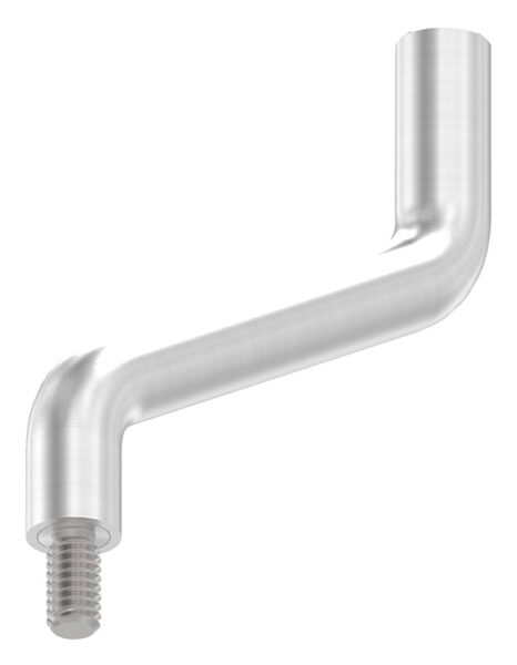 Bügel Ø 14mm, 2x 30° gebogen, H: 100mm, Achsabstand: 70mm, 1x Außengewinde M8x15, oben zum Anschweißen, V2A