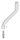 Bügel Ø 14mm, 2x 30° gebogen, H: 100mm, Achsabstand: 70mm, 1x Außengewinde M8x15, oben zum Anschweißen, V2A