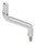 Bügel Ø 14mm mit Gelenk, 2x 30° gebogen, H: 100mm, Achsabstand: 70mm, 1x Außengewinde M8x15, oben mit M6x15 Innengewinde, V2A