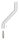 Bügel Ø 14mm, 2x 30° gebogen, H: 100mm, Achsabstand: 70mm, 1x Außengewinde M8x15, oben mit M6x15 Innengewinde, V2A