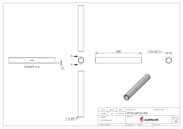 Verbindungsstück für Rohr 42,4x2,5mm, zum...