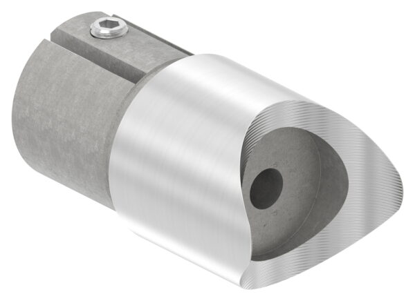 Anschlussstück 90°, mit Klemmschraube, für Rohr 42,4x2,5mm, Anschluss oben: 42,4mm, V2A